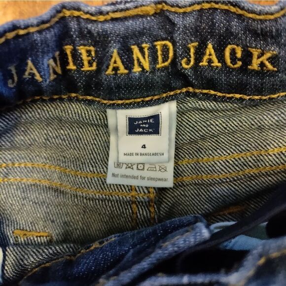 Janie and Jack Jeans size 4 boys grey cuff adjustable waist - Picture 3 of 8